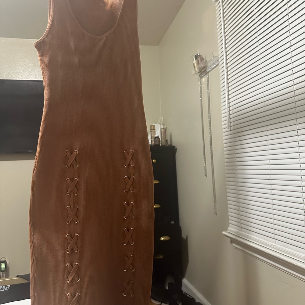 Brown bodycon dress